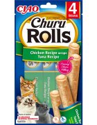 Inaba Churu Rolls Pui și Ton punguță recompense fără cereale pisici semimoist 40g