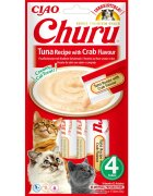 Inaba Churu Ton și Crab plic tub recompense fără cereale pisici (piure) 56g