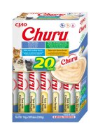 Inaba Churu Tuna Varieties (Ton Ton și Pui|Brânză|Scoici) cutie tub recompense fără cereale pisici (topping) 280g