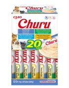 Inaba Churu Tuna Varieties (Ton Ton și Pui|Brânză|Scoici) cutie tub recompense fără cereale pisici (topping) 280g