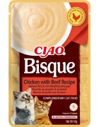 Inaba Ciao Bisque Pui și Vită recompense fără cereale pisici (piure) Ciao Bisque Pui și Vită plic recompense fără cereale pisici (piure) 40g
