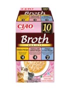 Inaba Ciao Broth Variety cu Pui Ton și Somon cutie hrană umedă fără cereale pisici (în supă) 400g