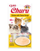 Inaba CIAO Churu Piure Pui cu Brânză recompense lichide fără cereale pisici topping cremos 14g x 4