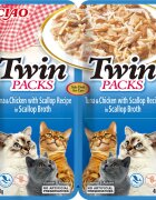 Inaba Ciao Twin Packs Ton Pui și Scoici plic hrană umedă fără cereale pisici (topping) 80g