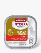 Integra Protect Urinary Struvite Vițel dietă veterinară tăviță hrană umedă fără cereale pisici sistem urinar (în aspic) 100g