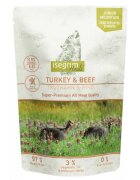 Isegrim XS-XL Curcan și Vită plic hrană umedă fără cereale câini junior (în sos) 410g