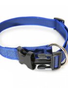 Julius-K9 Color & Gray zgardă ajustabilă cu mâner câini nylon 20mm x 27-42cm albastru cu gri