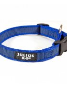 Julius-K9 Color & Gray zgardă ajustabilă cu mâner câini nylon 25mm x 39-45cm albastru