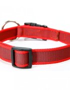 Julius-K9 Color & Gray zgardă ajustabilă cu mâner câini nylon 25mm x 39-45cm roșu