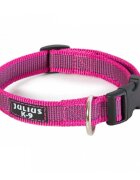 Julius-K9 Color & Gray zgardă ajustabilă cu mâner câini nylon 25mm x 39-45cm roz