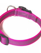Julius-K9 Color & Gray zgardă ajustabilă cu mâner câini nylon 25mm x 39-45cm roz
