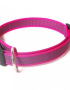Julius-K9 Color & Gray zgardă ajustabilă cu mâner câini nylon 25mm x 39-45cm roz