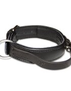 Julius-K9 ECO leather zgardă ajustabilă cu mâner câini piele negru ECO leather zgardă ajustabilă cu mâner câini piele 40mm x 50cm negru