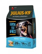 Julius-K9 Hypoallergenic Adult Menu XS-XL Pește și Orez hrană uscată câini alergii 12kg