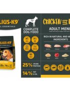 Julius-K9 Hypoallergenic Adult Menu XS-XL Pui și Orez hrană uscată câini alergii 12kg