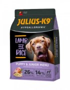 Julius-K9 Hypoallergenic Puppy&Junior Menu XS-XL Miel și Orez hrană uscată câini junior alergii 3kg
