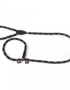 Julius-K9 IDC Rope lesă cordelină reflectorizantă cu zgardă reglabilă câini nylon șnur negru IDC Rope lesă cordelină reflectorizantă cu zgardă reglabilă câini nylon șnur 12mm x 2m negru