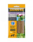 Julius-K9 Meaty Strips XS-XL Miel și Vită punguță recompense fără cereale câini 70g