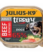 Julius-K9 Terrine XS-S Vită și Cartofi tăviță hrană umedă câini (pate) 150g