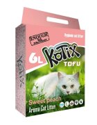 Kotix Piersici așternut igienic pisici peleți tofu aglomerant neutralizare mirosuri biodegradabil 6l