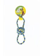 Leopet jucărie sfoară câini S-L textil activități fizice albastru și galben 29 cm