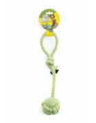 Leopet jucărie sfoară câini S-L textil activități fizice verde și alb 35.5 cm