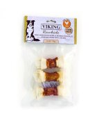 Leopet Viking Rawhide Bone with Chicken XS-M Pui și Vită punguță recompense fără cereale câini 75g