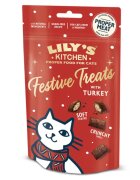 LILY'S KITCHEN Christmas Festive Pillow Treats Curcan punguță recompense fără cereale pisici 60g