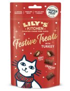 LILY'S KITCHEN Christmas Festive Pillow Treats Curcan punguță recompense fără cereale pisici 60g
