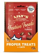LILY'S KITCHEN Christmas Festive Pillow Treats Curcan punguță recompense fără cereale pisici 60g