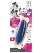 M-PETS Chewbo Bone jucărie de ros aromă Bacon câini dentiție cauciuc Chewbo Bone jucărie de ros aromă Bacon câini S-M dentiție cauciuc alb și albastru 14cm