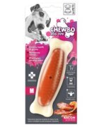 M-PETS Chewbo Bone jucărie de ros aromă Bacon câini dentiție cauciuc Chewbo Bone jucărie de ros aromă Bacon câini S-M dentiție cauciuc alb și portocaliu 14cm