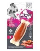 M-PETS Chewbo Bone jucărie de ros aromă Bacon câini dentiție cauciuc Chewbo Bone jucărie de ros aromă Bacon câini XS-S dentiție cauciuc alb și portocaliu 10cm