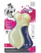 M-PETS Chewbo Leg jucărie de ros aromă Bacon câini dentiție cauciuc Chewbo Leg jucărie de ros aromă Bacon câini M-L dentiție cauciuc alb și albastru 9.3cm