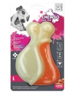 M-PETS Chewbo Leg jucărie de ros aromă Bacon câini dentiție cauciuc Chewbo Leg jucărie de ros aromă Bacon câini M-L dentiție cauciuc alb și portocaliu 9.3cm