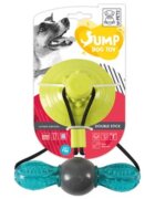 M-PETS Jump Double Stick jucărie interactivă câini XS-M jucării agățate cauciuc albastru și negru 15x6cm