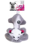 M-PETS Kim jucărie de pluș câini M-XL activități fizice pluș alb și gri 36cm