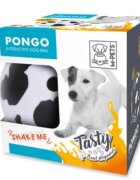 M-PETS Pongo jucărie interactivă câini S-L cu sunet inteligente nylon alb și negru ⌀14.5cm