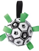 M-PETS Soccer jucărie minge câini M-XL activități fizice plutitoare cauciuc alb și negru ⌀15cm