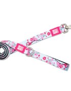 MAX & MOLLY Cherry Bloom lesă câini poliester bleu și roz M(1.2m x 2cm)