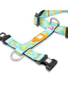 MAX & MOLLY Ducklings ham prindere dublă(piept&spate) câini poliester albastru cataramă trident S(43-53 x 1.5cm)