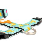 MAX & MOLLY Ducklings ham prindere dublă(piept&spate) câini poliester albastru cataramă trident S(43-53 x 1.5cm)