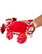 MAX & MOLLY Huggles Crab Howie jucărie de aport câini activități fizice cu sunet poliester roșu și alb 26x20cm 1buc
