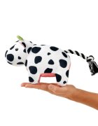 MAX & MOLLY Huggles Vacuta Claire jucărie de aport câini activități fizice cu sunet poliester alb și negru 26x19cm 1buc