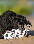 MAX & MOLLY Huggles Vacuta Claire jucărie de aport câini activități fizice cu sunet poliester alb și negru 26x19cm 1buc