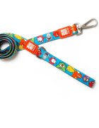 MAX & MOLLY Little Monsters lesă câini poliester albastru M(1.2m x 2cm)