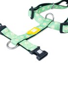 MAX & MOLLY Margarite ham prindere dublă(piept&spate) câini poliester verde cataramă trident M(59-72 x 2cm)