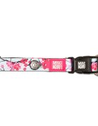 MAX & MOLLY Smart ID Cherry Bloom zgardă câini ajustabilă poliester bleu și roz cataramă trident M(34-55 x 2cm)
