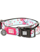 MAX & MOLLY Smart ID Cherry Bloom zgardă câini ajustabilă poliester bleu și roz cataramă trident S(28-45 x 1.5cm)