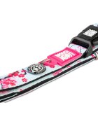 MAX & MOLLY Smart ID Cherry Bloom zgardă câini ajustabilă poliester bleu și roz cataramă trident S(28-45 x 1.5cm)